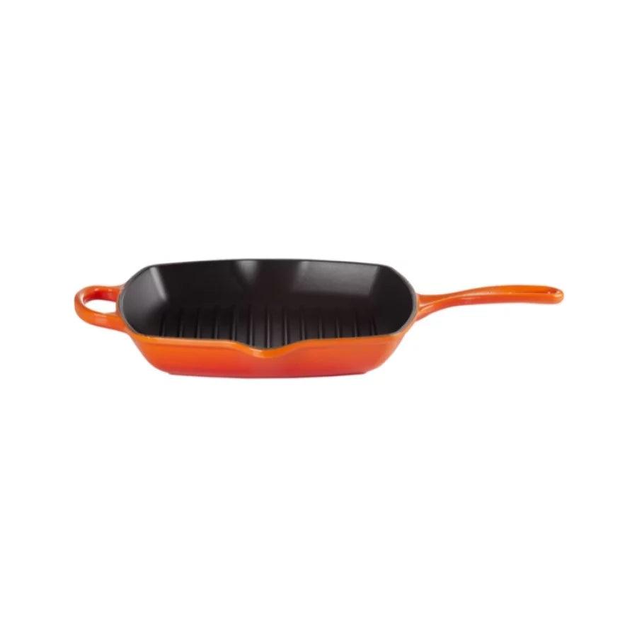 Grillpanna LE CREUSET Cast iron grill pan square 26x26cm orange - DomoTehnika