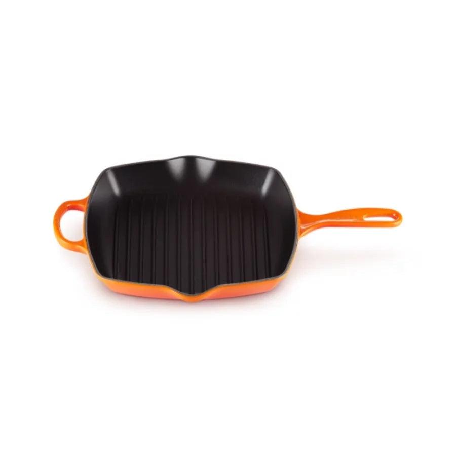 Grillpanna LE CREUSET Cast iron grill pan square 26x26cm orange - DomoTehnika