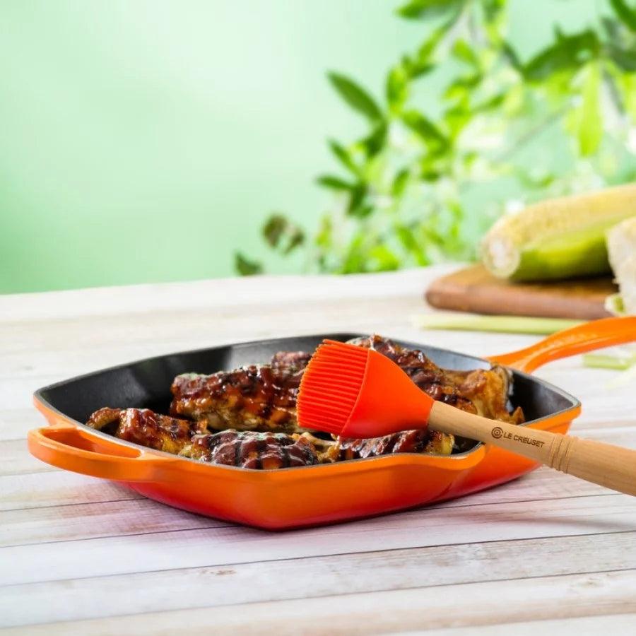 Grillpanna LE CREUSET Cast iron grill pan square 26x26cm orange - DomoTehnika