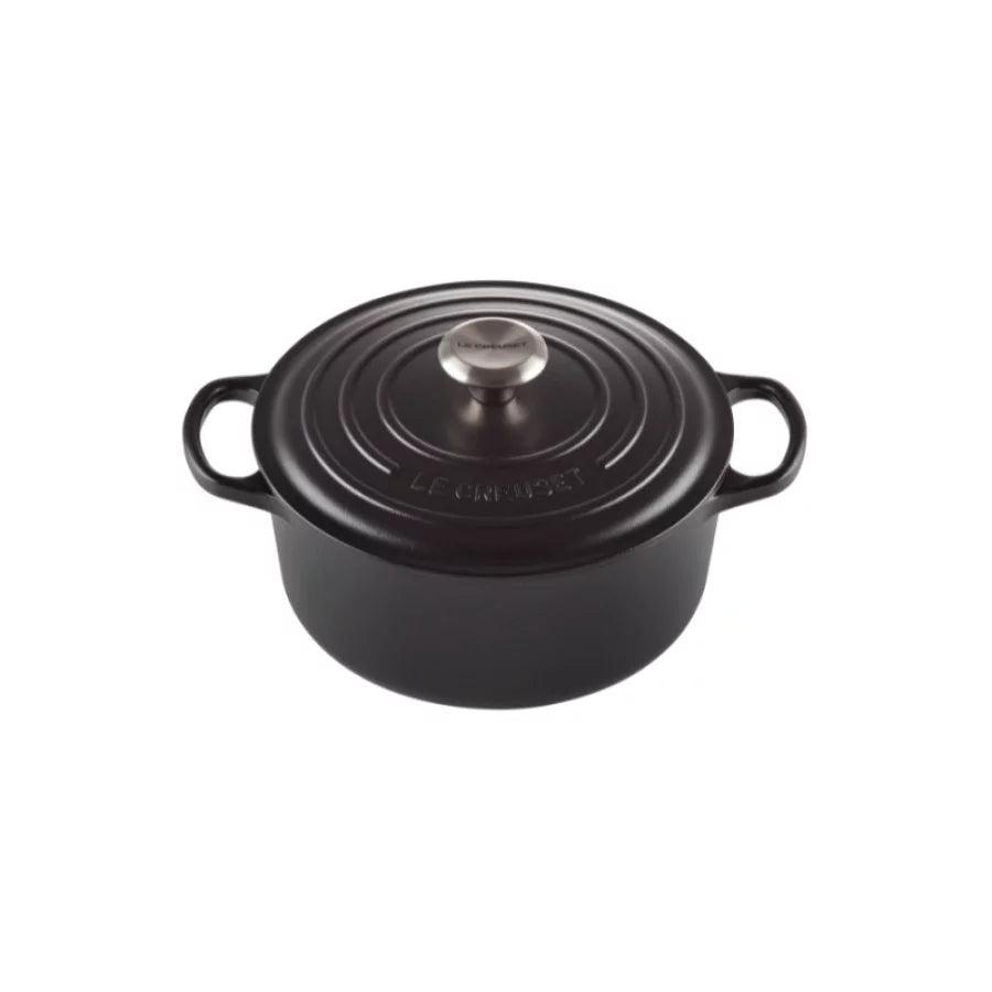 Katls LE CREUSET Cast iron kettle round Ø24cm / 4,2L mat black - DomoTehnika