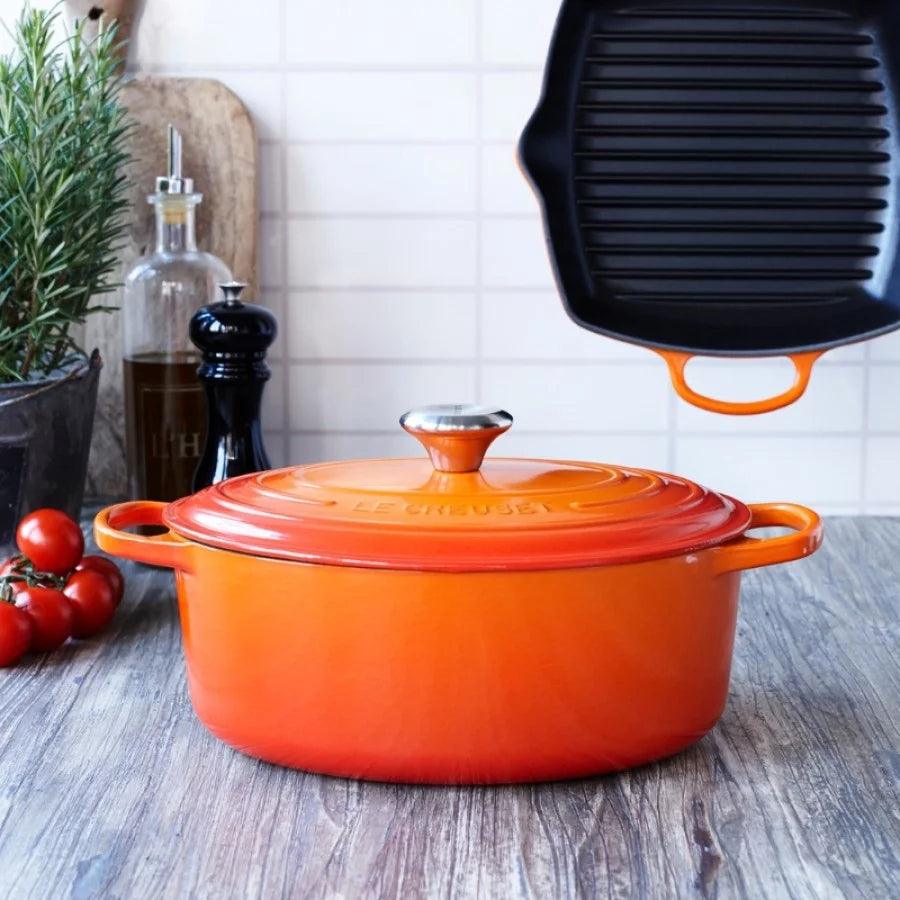 Katls LE CREUSET Cast iron pot oval 31cm / 6,3L orange - DomoTehnika