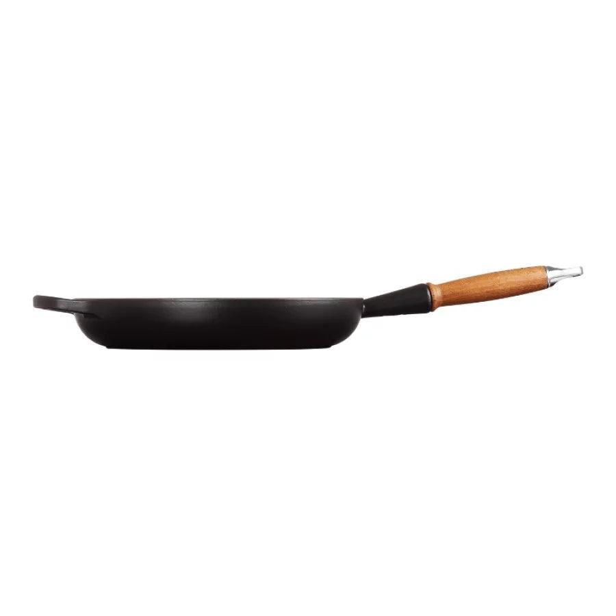 Panna LE CREUSET Cast iron pan with wooden handle Ø28cm mat black - DomoTehnika
