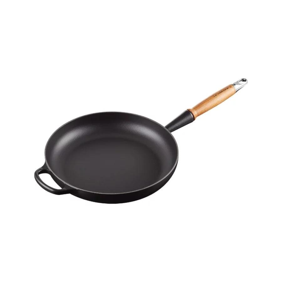 Panna LE CREUSET Cast iron pan with wooden handle Ø28cm mat black - DomoTehnika
