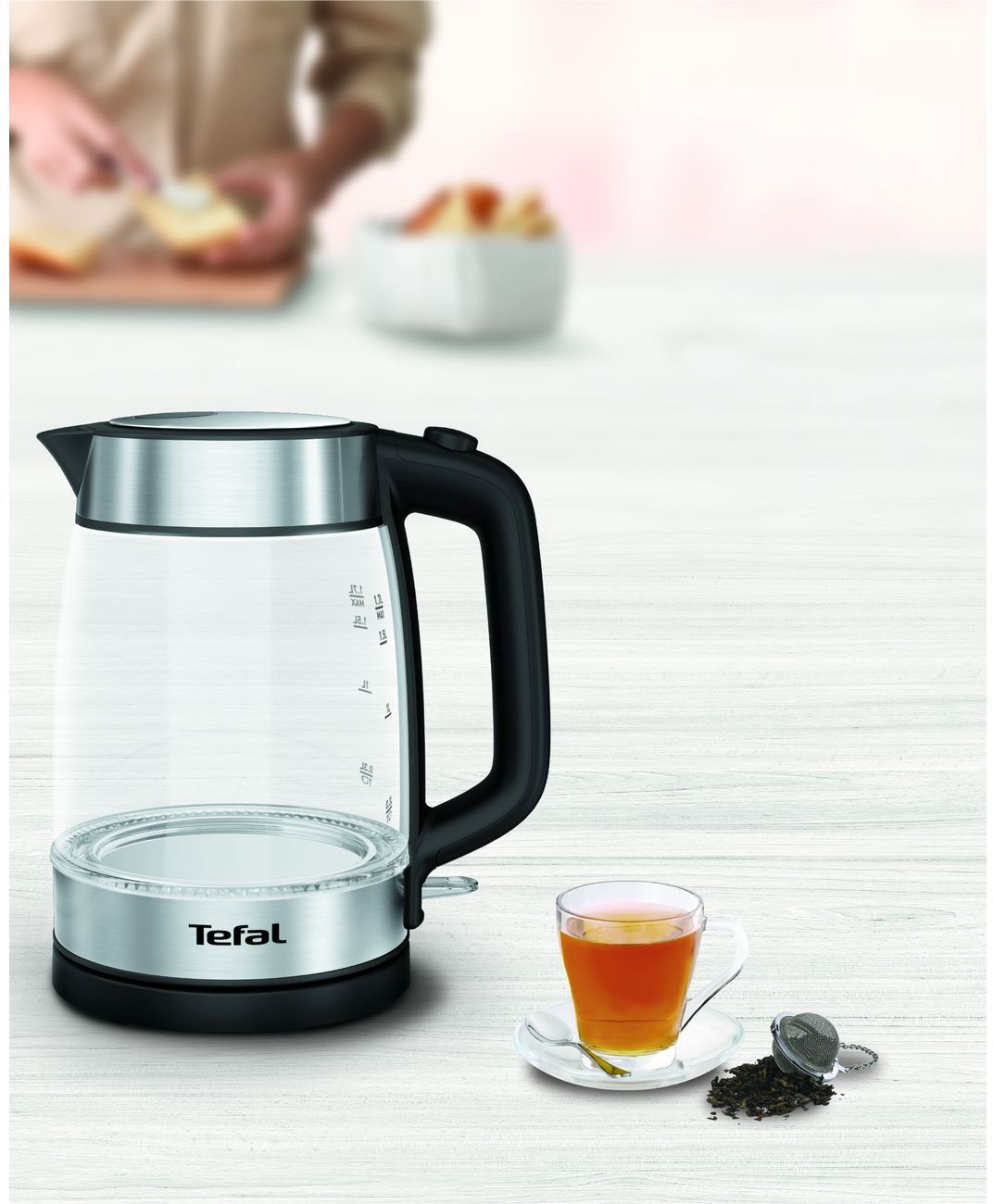 TEFAL tējkanna Double Layer, 1.7 L,caurspīdīga KI700830