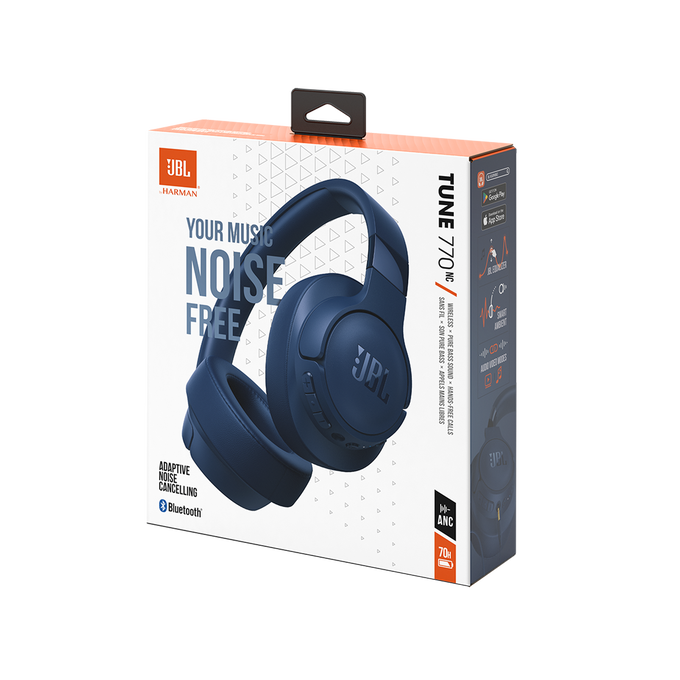 JBL on-ear austiņas ar Bluetooth, zilas JBLT770NCBLU