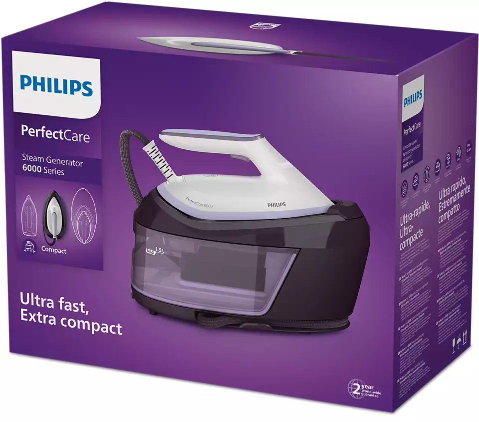 PHILIPS Perfect Care tvaika ģeneratora gludeklis, violets PSG6024/30