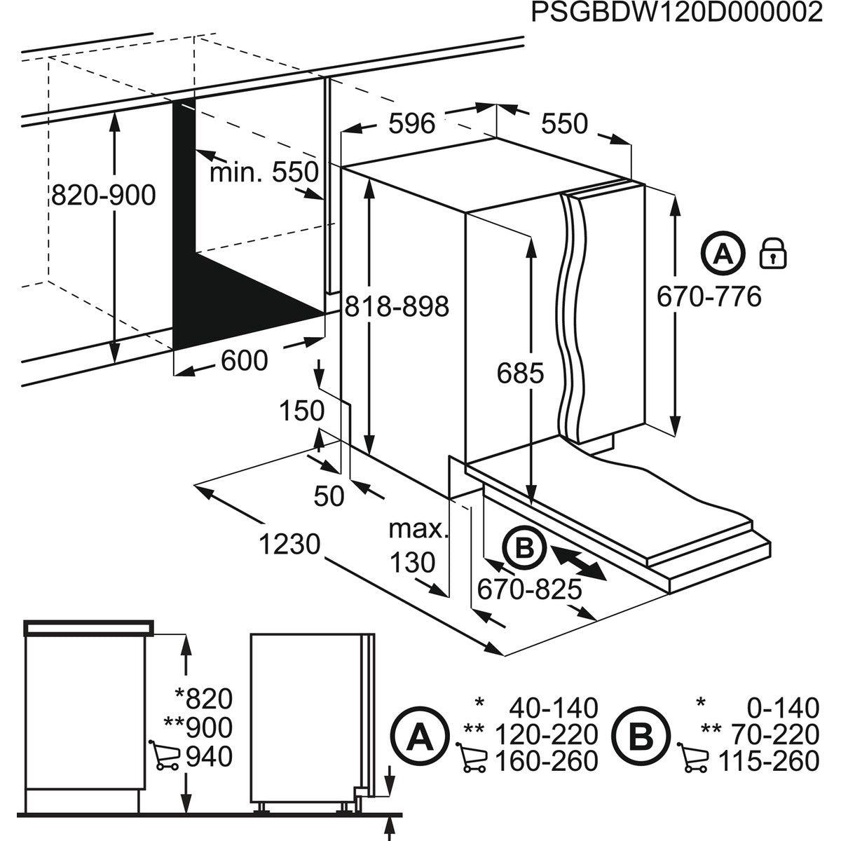 Iebūvējamā trauku mazgājamā mašīna ELECTROLUX EEG69405L