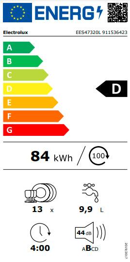 Iebūvējamā trauku mazgājamā mašīna ELECTROLUX EES47320L - DomoTehnika
