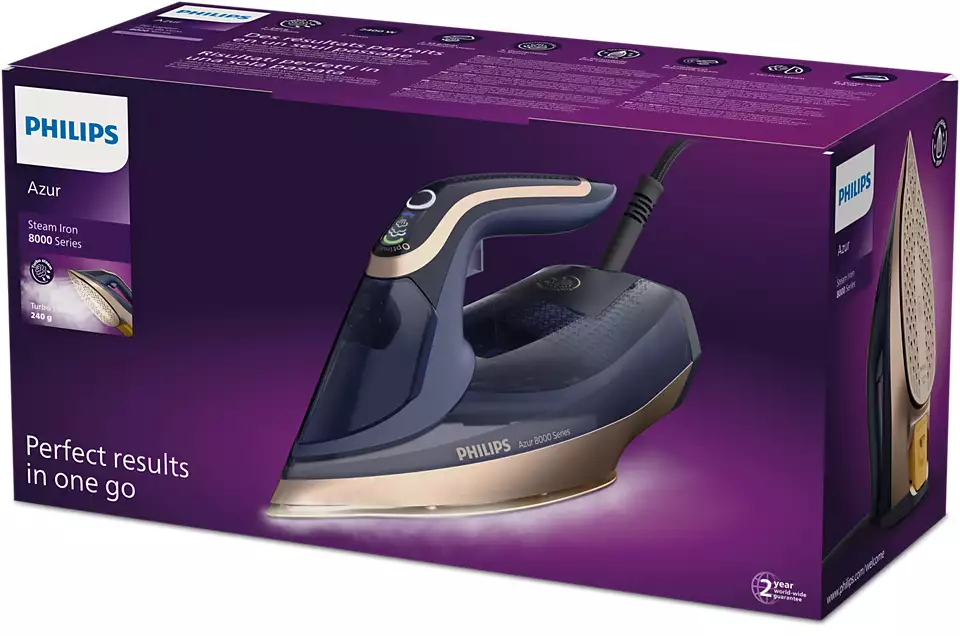 PHILIPS 8000 sērijas Tvaika gludeklis,3000W, tumši zils DST8050/20
