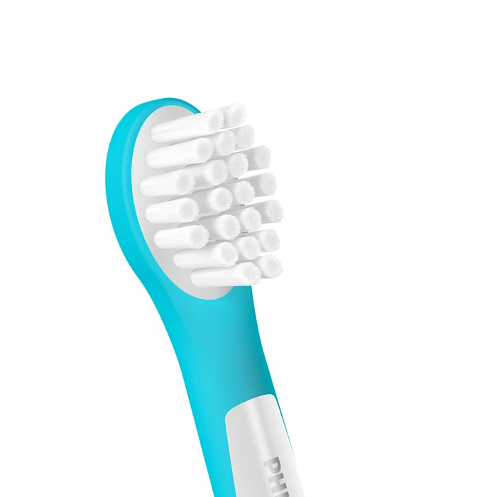 Sonicare for Kids Mini zobu birstes uzgalis, 2 gab,3+, Balta/ciāna HX6032/90