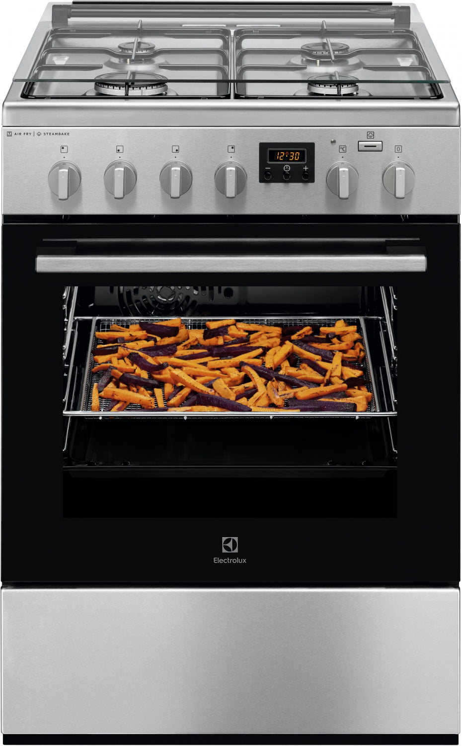 Electrolux gāzes plīts ar elektrisko cepeškrāsni, nerūsējoša tērauda ar pārklājumu pret pirkstu nospiedumiem, 60cm LKK660221X