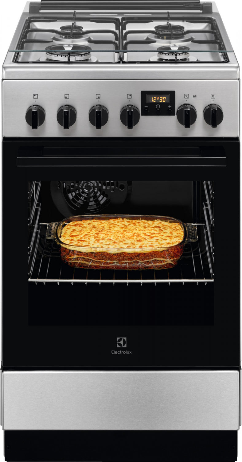 Electrolux gāzes plīts ar elektrisko cepeškrāsni, nerūsējoša tērauda, 50cm LKK540232X