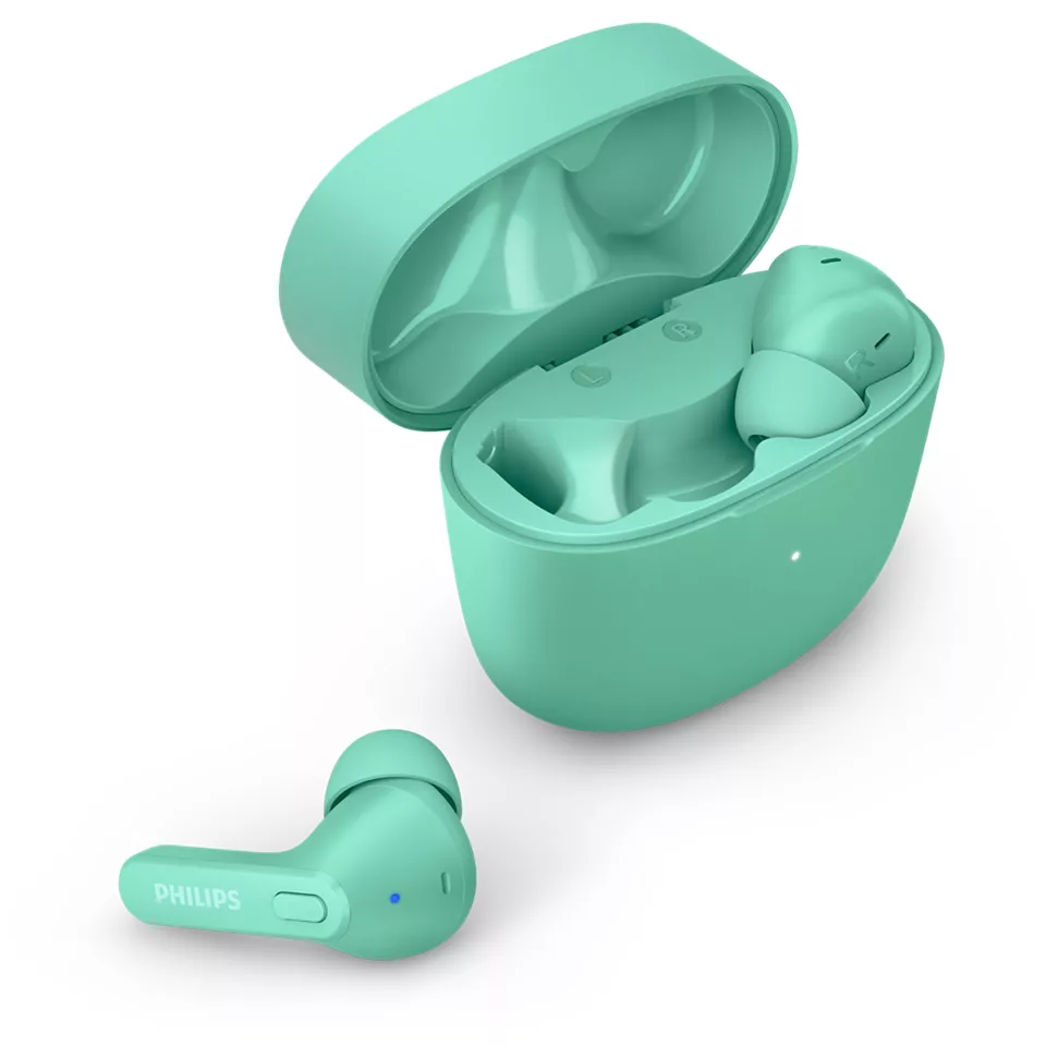 PHILIPS in-ear true bezvadu austiņas ar portatīvo uzlādes ietvaru, zaļas TAT2206GR/00