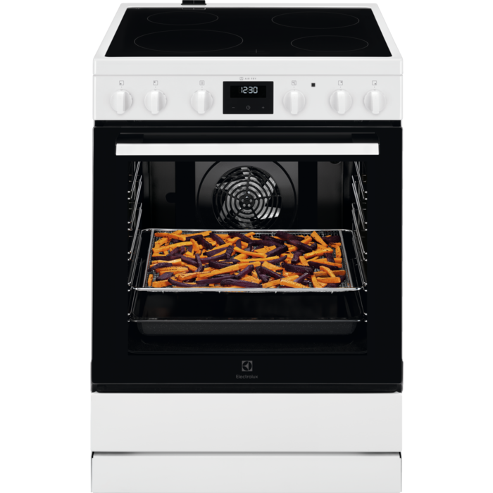 Electrolux elektriskā plīts ar elektrisko cepeškrāsni, balta, 59.6cm LKR64021AW