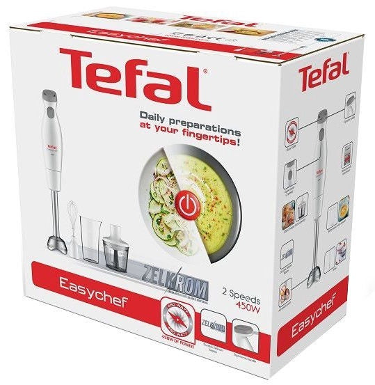 TEFAL Rokas blenderis Tefal Easychef 3in1, 450W, balts/nerūsējošais tērauds HB453138