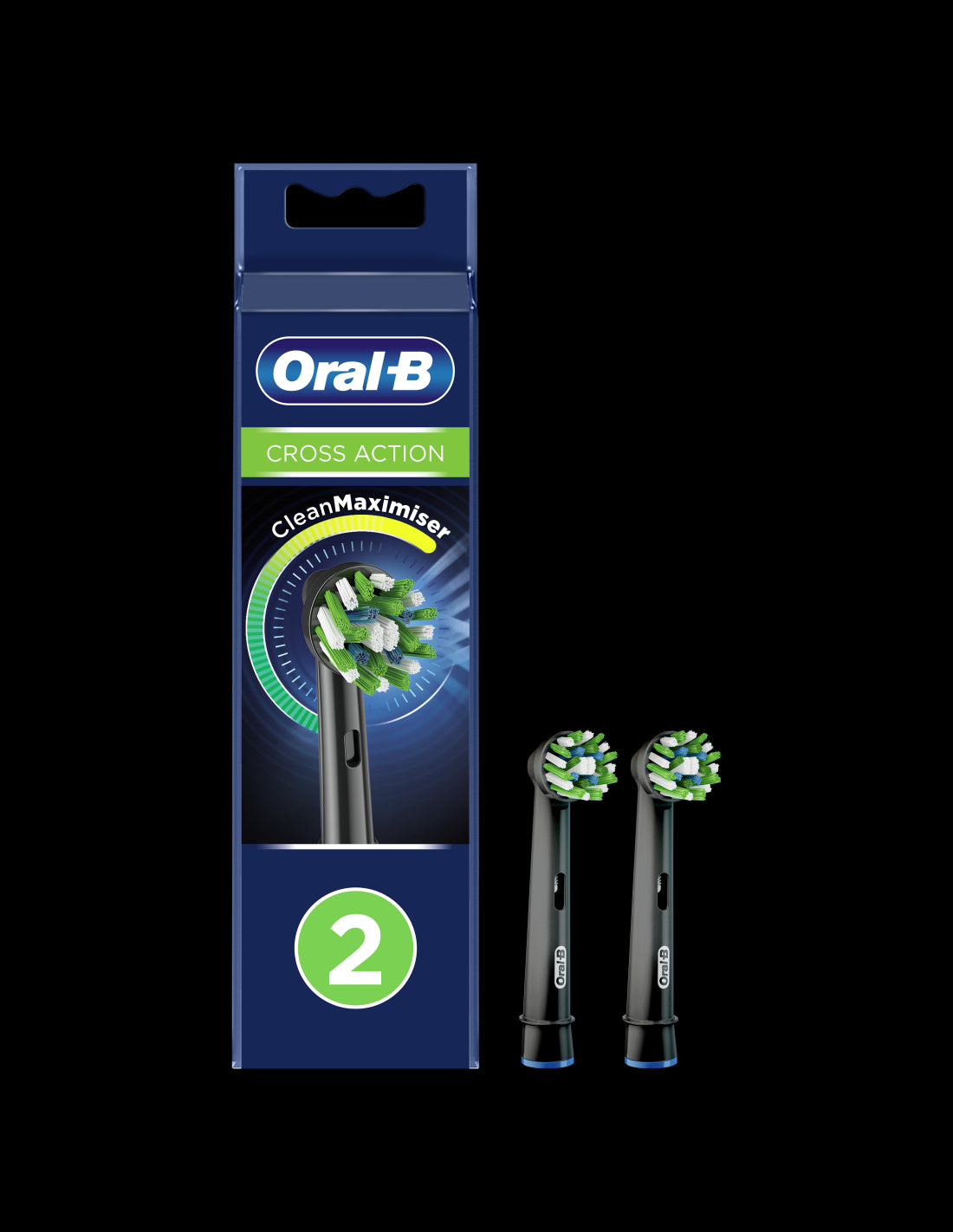 BRAUN el.zobu birstes uzgalis Cross Action, 2 gab, melns EB 50-2 BLK