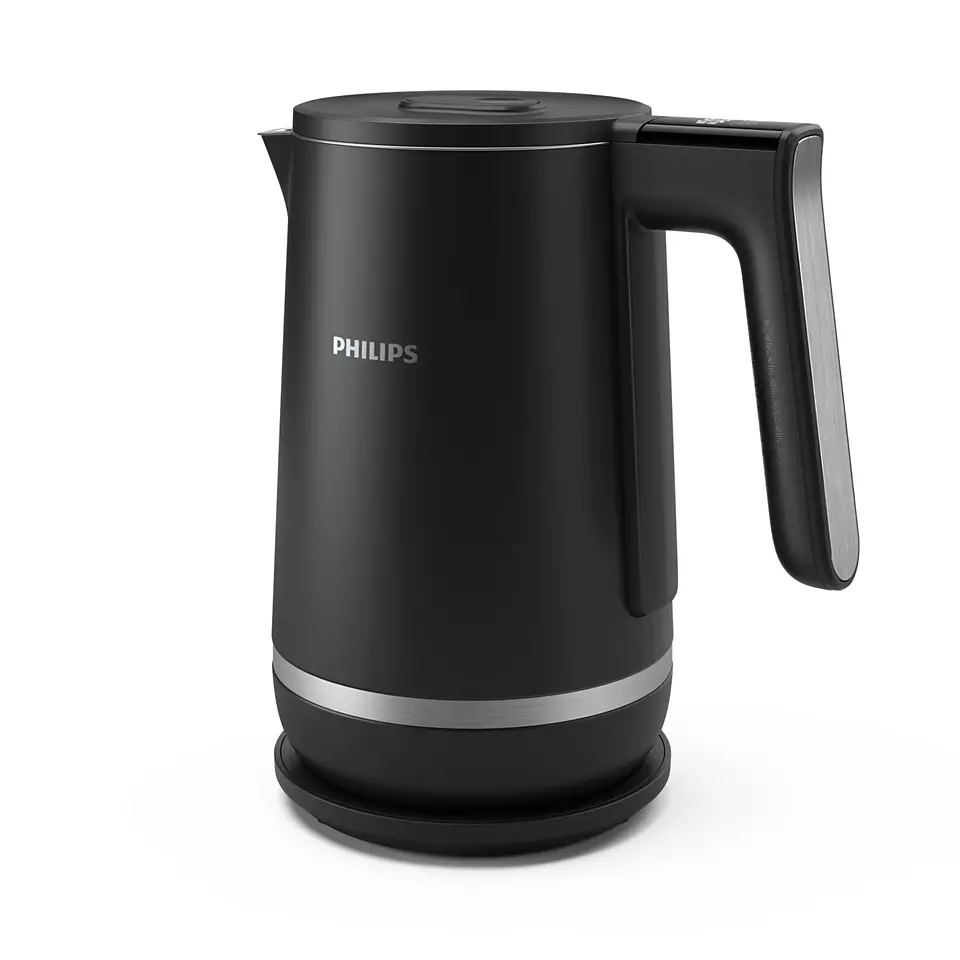 PHILIPS Double Walled Kettle 7000. sērijas tējkanna, 1.7L, melna HD9396/90