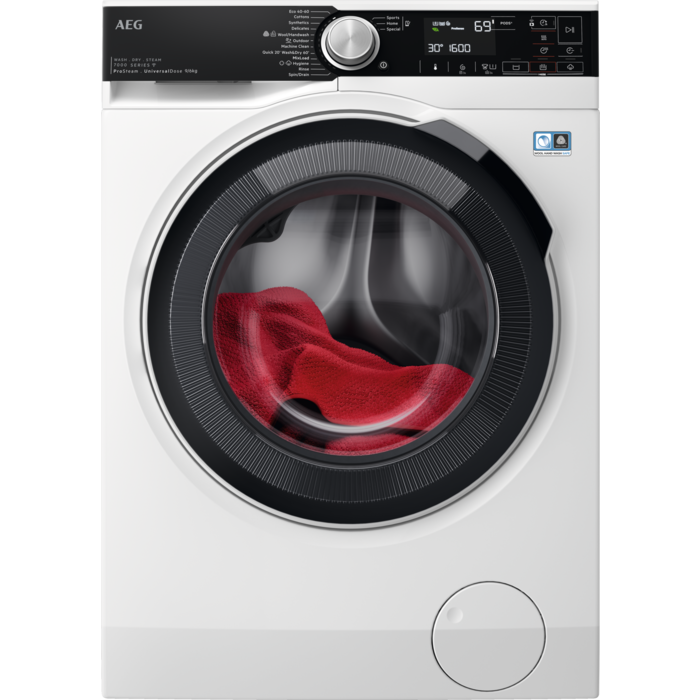 AEG 700.sērijas veļas mazg.mašīna ar žāvētāju (front.ielāde), 9kg, balta LWR75965O