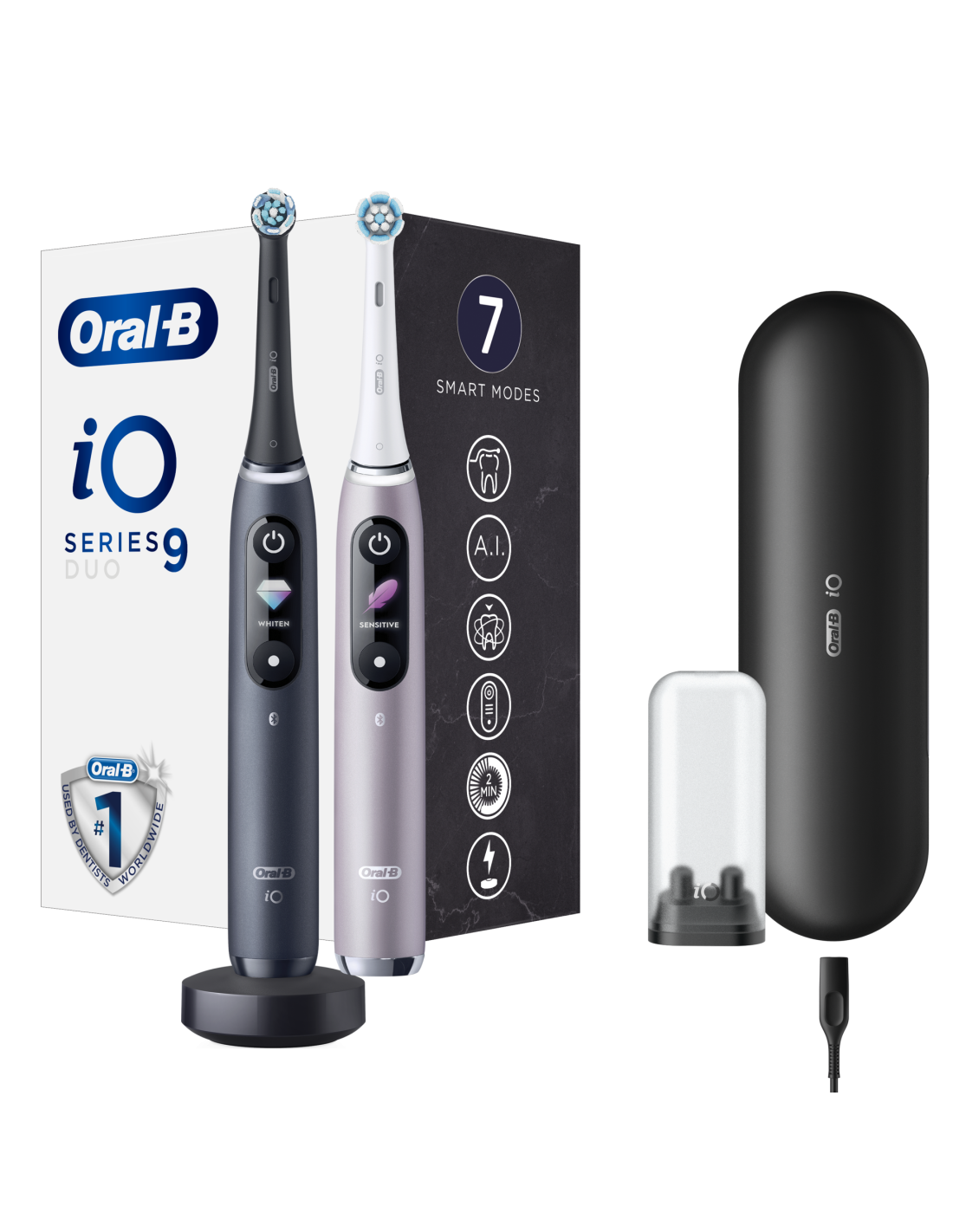 BRAUN Series iO9 Duo el.zobu birste, Black Onyx/Rose iOM9D.2J2.2AD