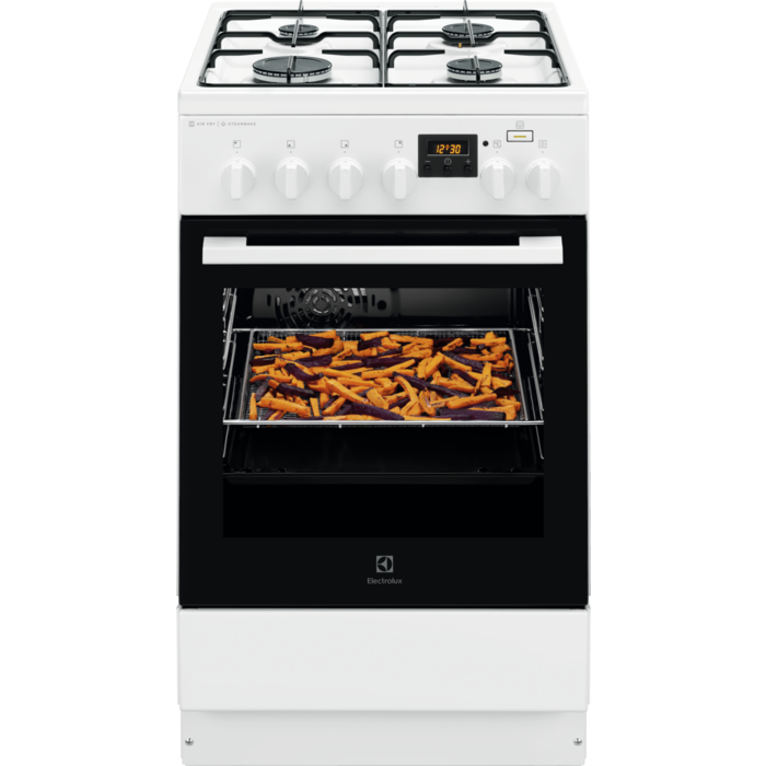 Electrolux gāzes plīts ar elektrisko cepeškrāsni, balta LKK560203W