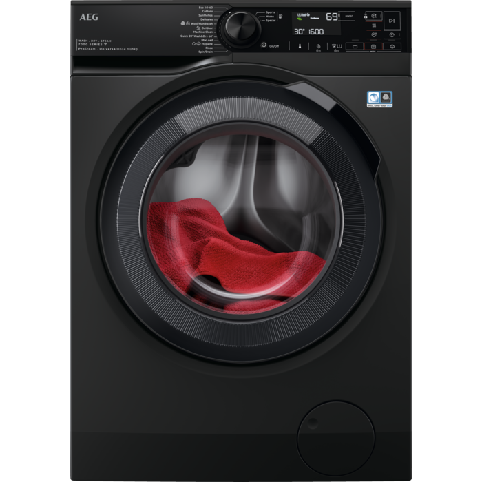 AEG veļas mazg.mašīna ar žāvētāju (front.ielāde), 10 kg, melna LWR73166OE