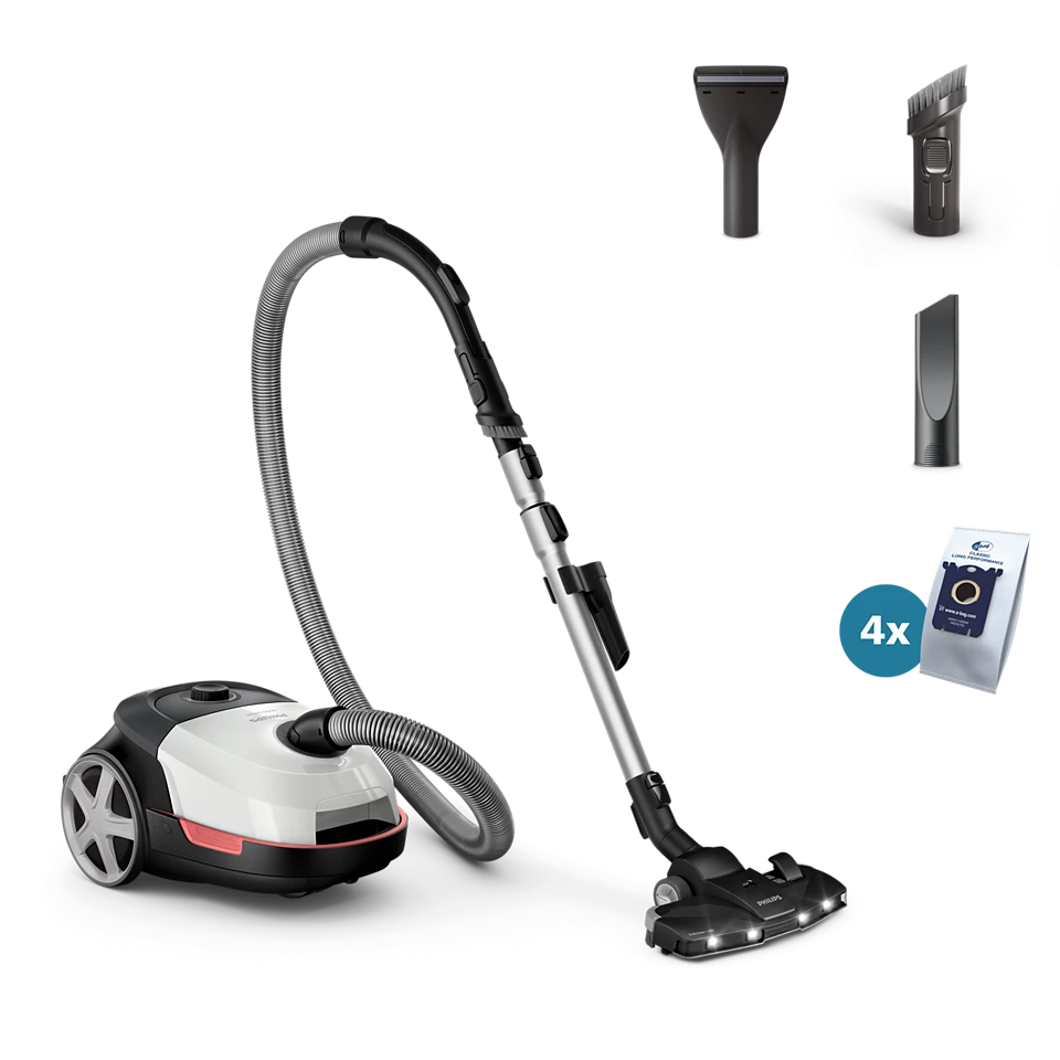PHILIPS 6000 series putekļsūcējs ar maisu, 900W, balts XD6122/12