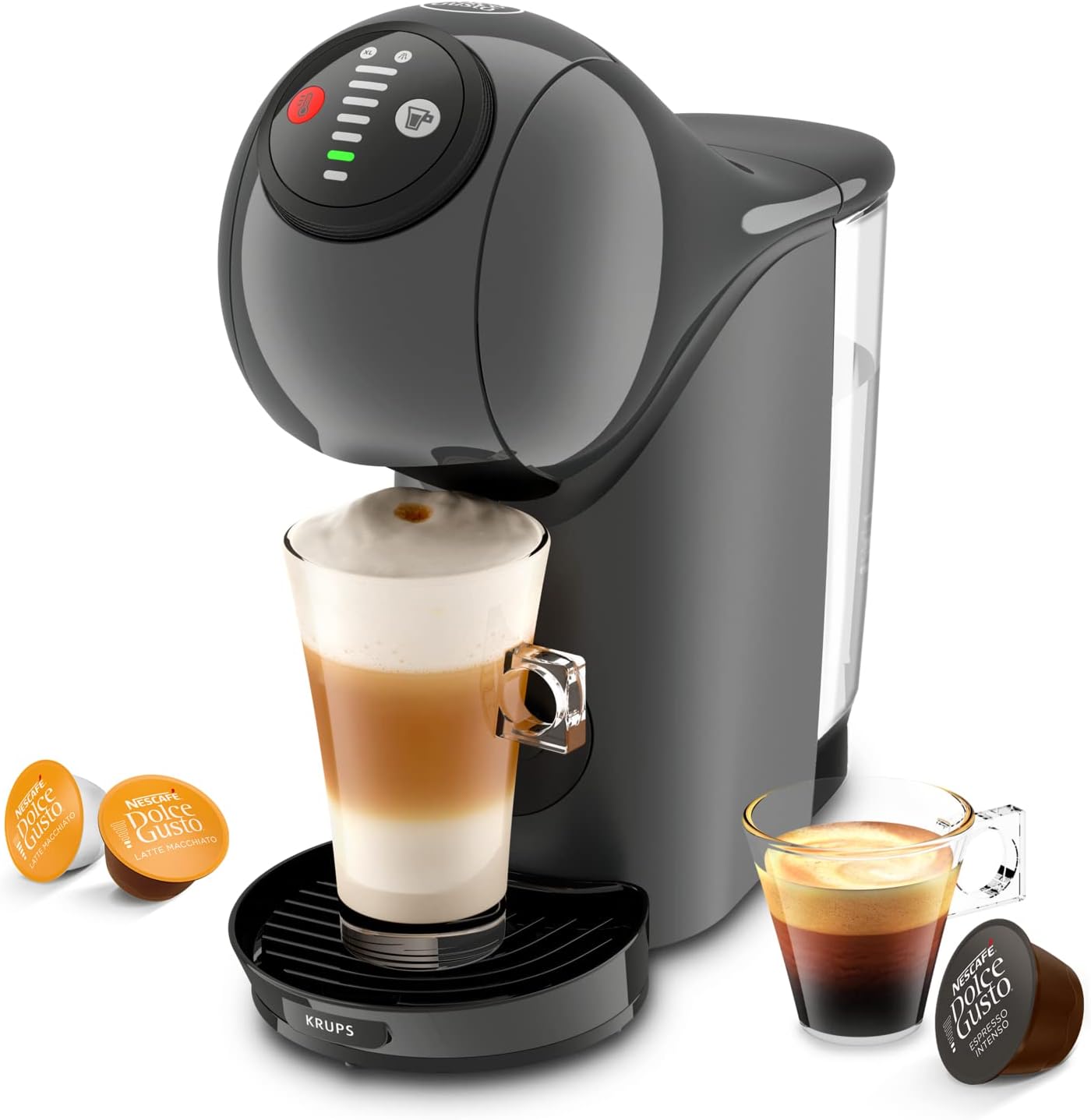 KRUPS kapsulu kafijas automāts ar Nescafe®Dolce Gusto® Genio S, pelēks KP243B10