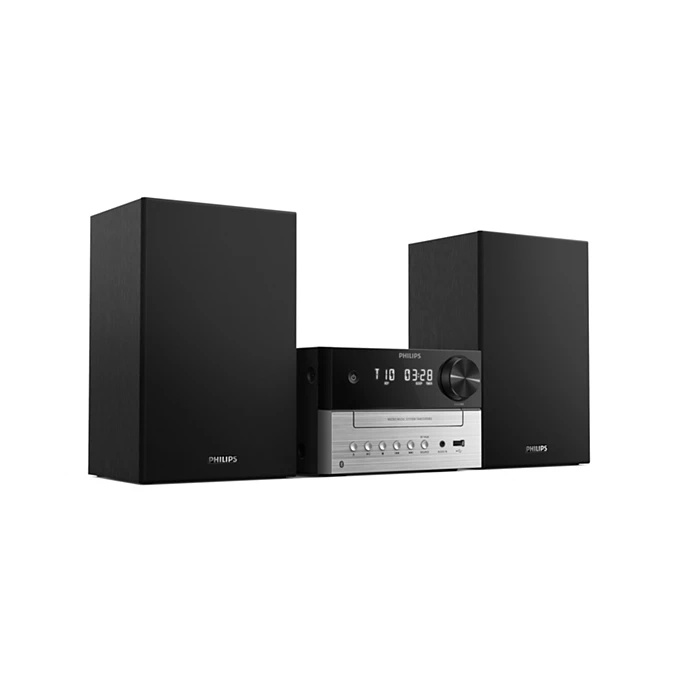 PHILIPS mūzikas sistēma ar Bluetooth, CD, 20W, melns/sudraba TAM3205M2/12