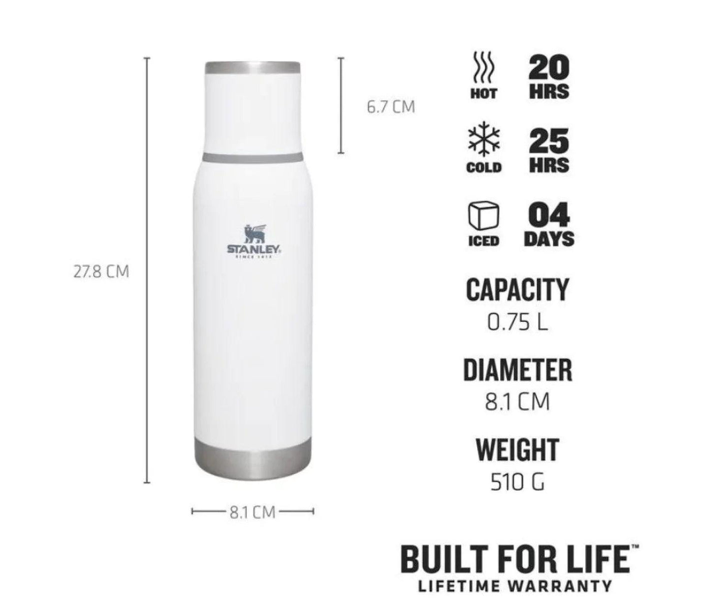 Termoss STANLEY The Adventure To-Go Bottle 0,75L balts 2810818008 - DomoTehnika