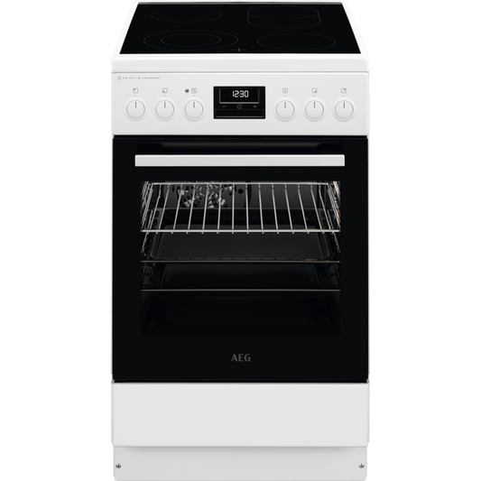 AEG keramiskā plīts, Steambake 6000. sērijas, balta CCB56491BW