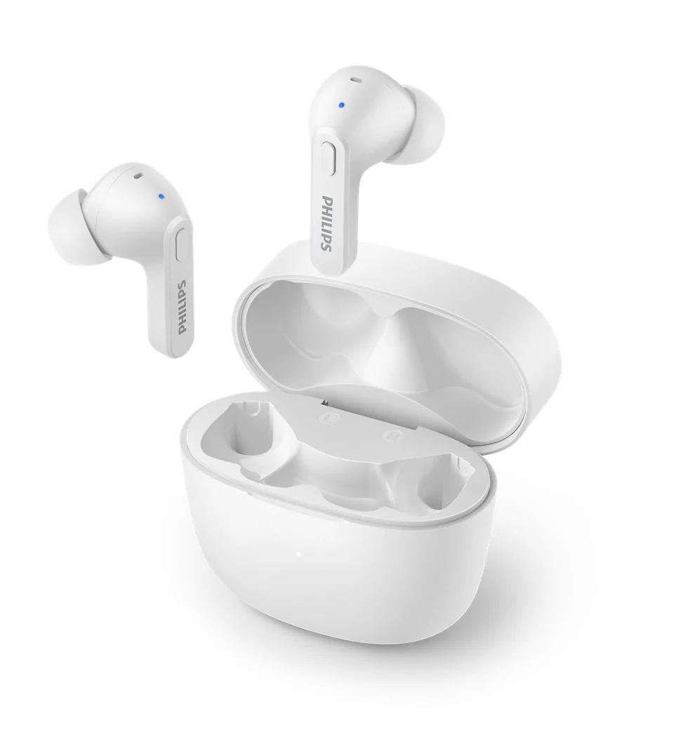PHILIPS in-ear true bezvadu austiņas ar portatīvo uzlādes ietvaru, baltas TAT2206WT/00