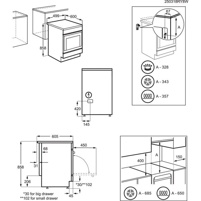 AEG keramiskā plīts, Steambake 6000. sērijas, balta CCB56491BW