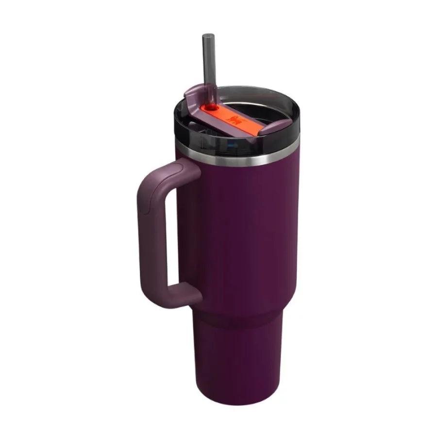 Termokrūze ar salmiņu STANLEY The Quencher H2.O FlowState Tumbler 1.18L tumši violeta - DomoTehnika
