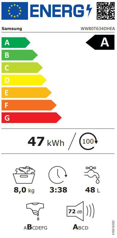 Veļas mazgājamā mašīna SAMSUNG WW80T634DHE/S7 - DomoTehnika