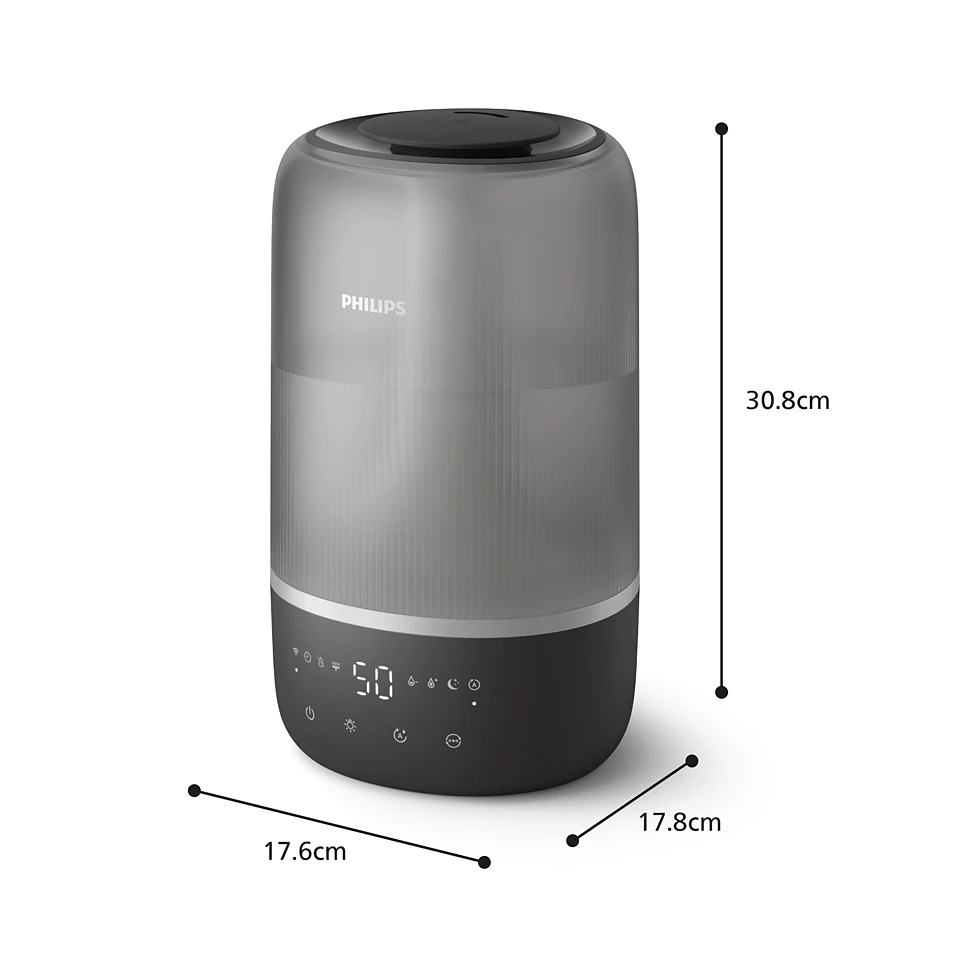 PHILIPS gaisa mitrinātājs, Ogles pelēks HU1510/03