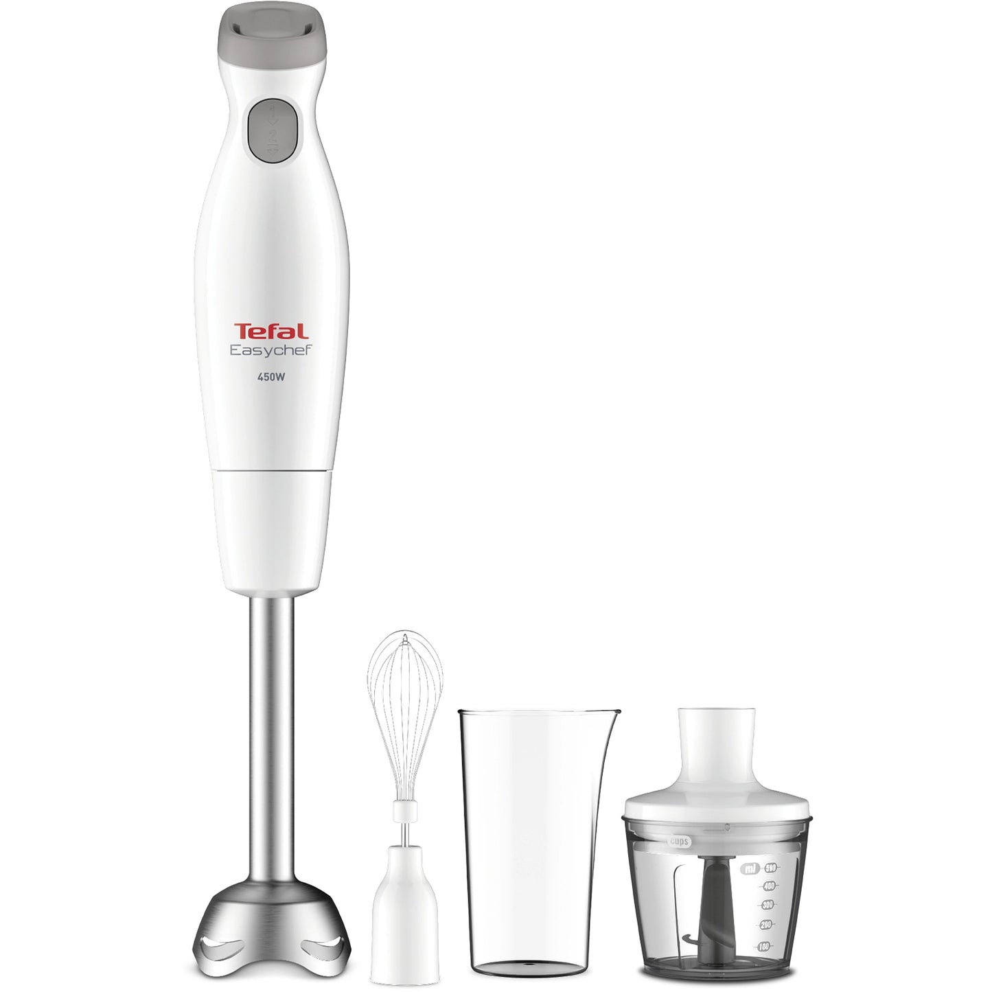 TEFAL Rokas blenderis Tefal Easychef 3in1, 450W, balts/nerūsējošais tērauds HB453138