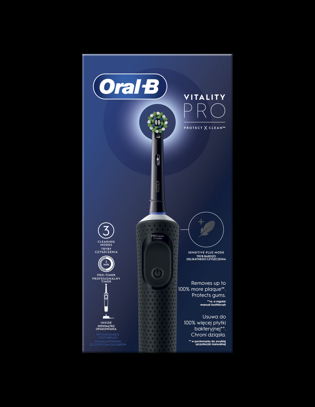 BRAUN Vitality PRO el.zobu birste, melna D 103.413.3 Black