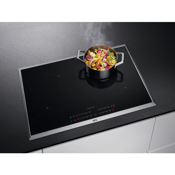 AEG indukcijas plīts virsma (iebūv.), 80cm ar Hob2Hood IAE84411XB