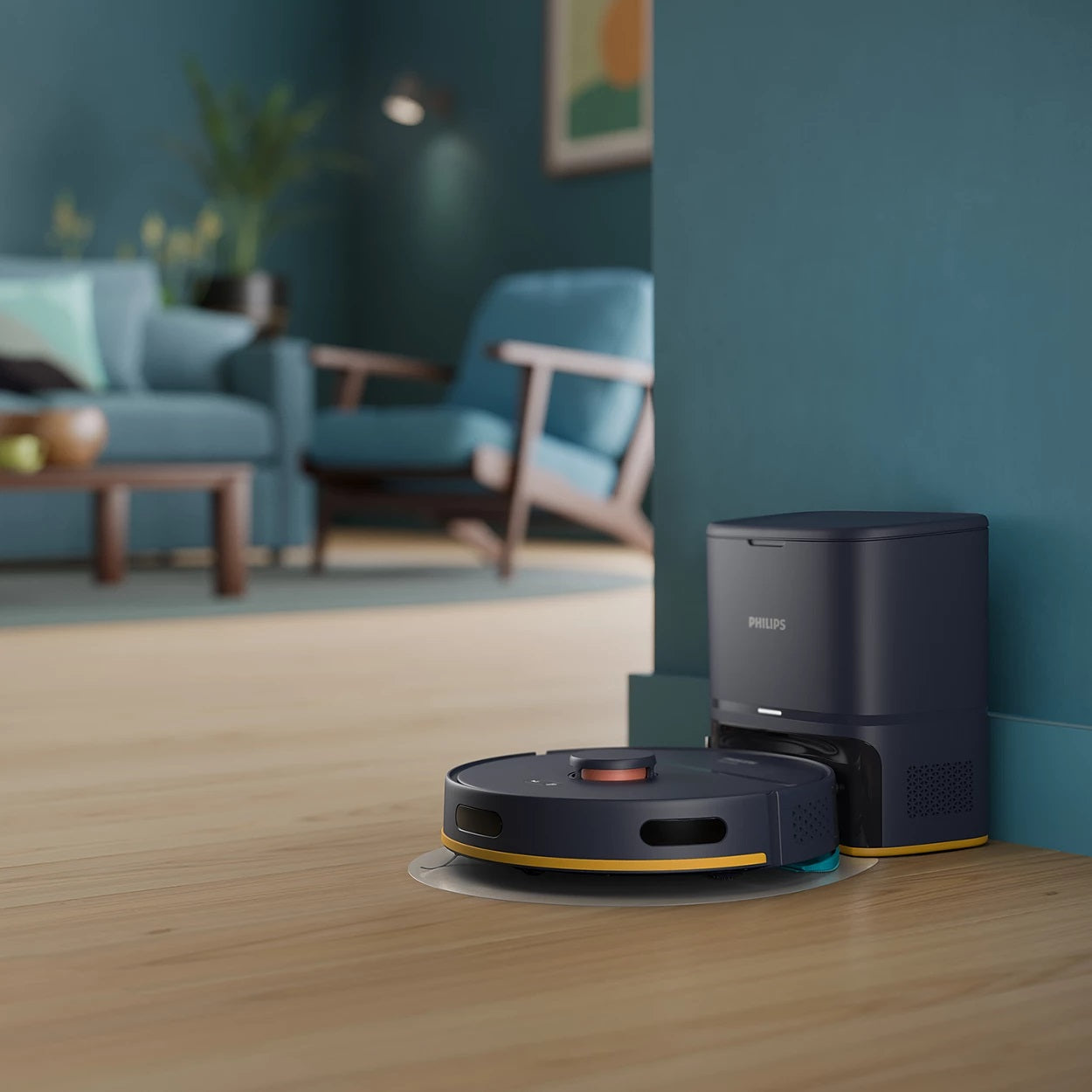 PHILIPS HomeRun 2000. sērijas Putekļsūcējs robots ar mazgāšanas funkciju, melns XU2100/10