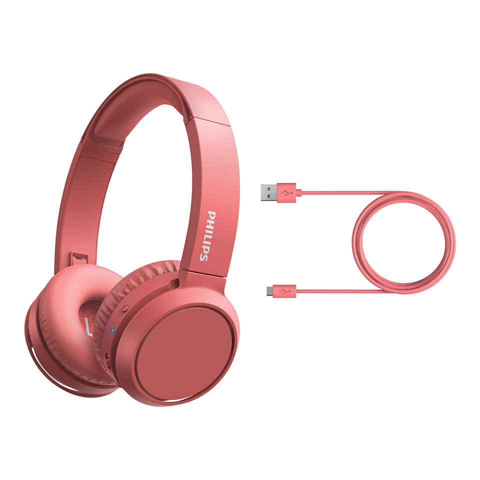 PHILIPS austiņas On-Ear ar Bluetooth, sarkanas TAH4205RD/00