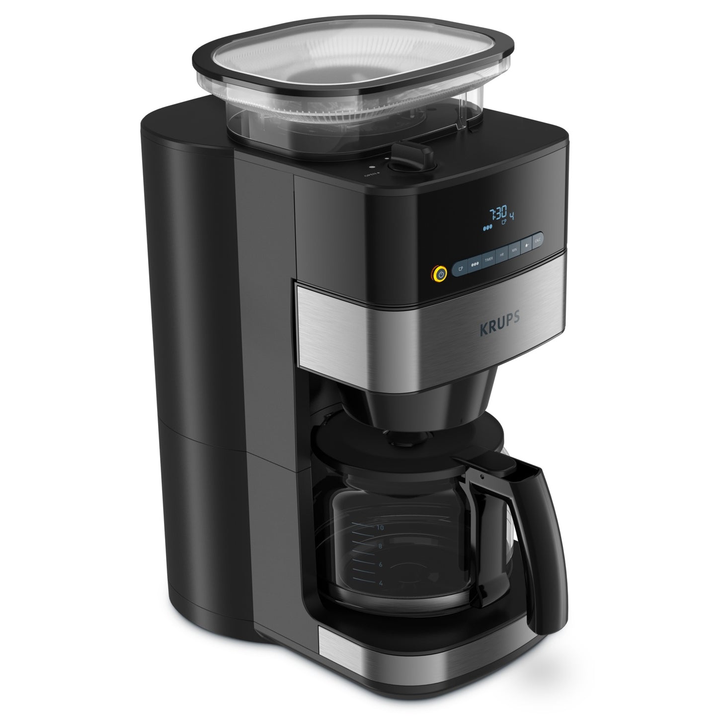KRUPS grind & brew kafijas automāts ar filtru un dzirnaviņām, 1.25L, melns KM832810