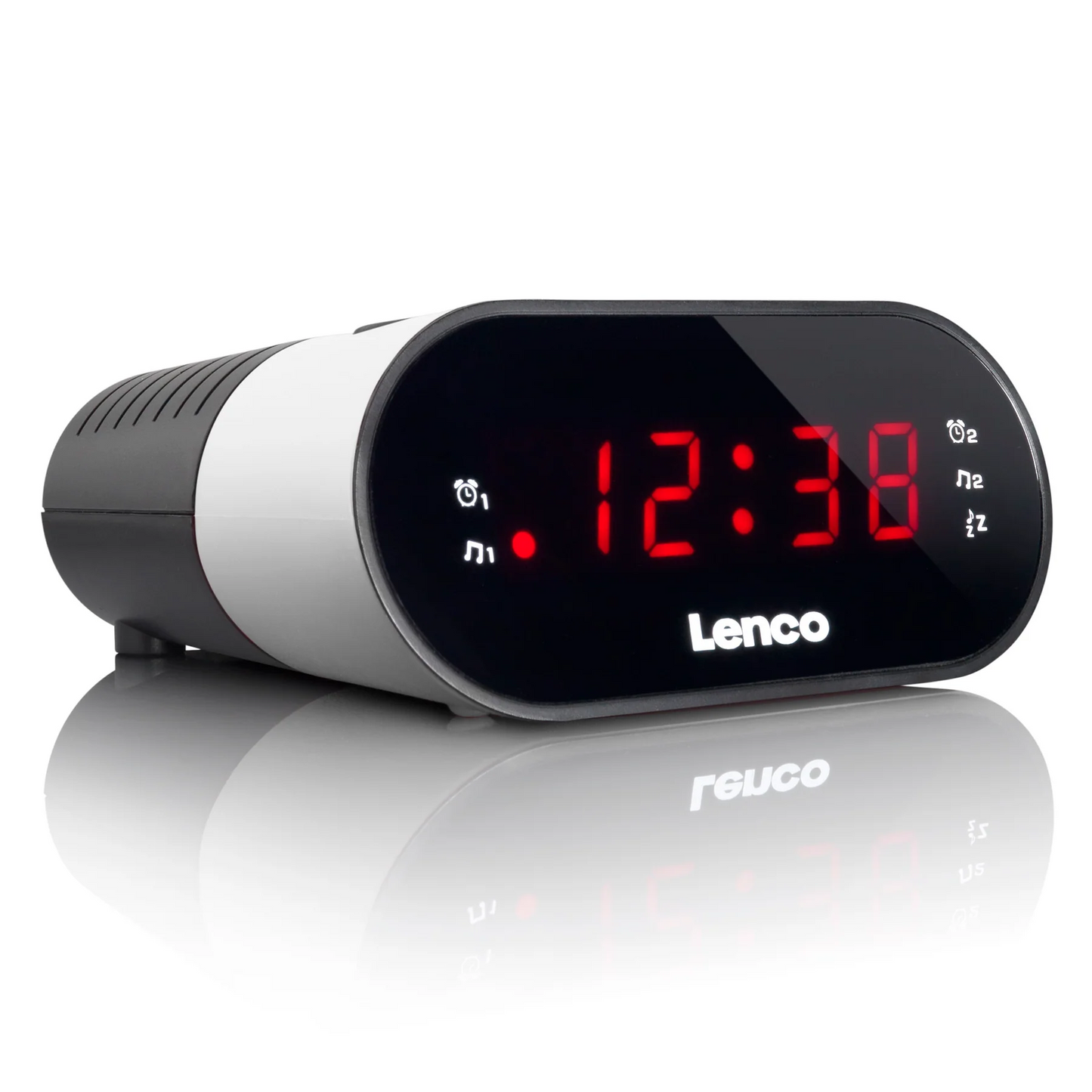 Lenco radio pulkstenis, ar dubultā modinātāja funkciju, balts CR-07 White
