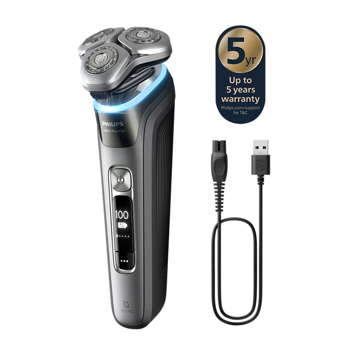 PHILIPS i9000 Prestige Ultra Elektroskuveklis mitrai/sausai skūšanai (lādējams), Tumšs šīferis XP9202/10