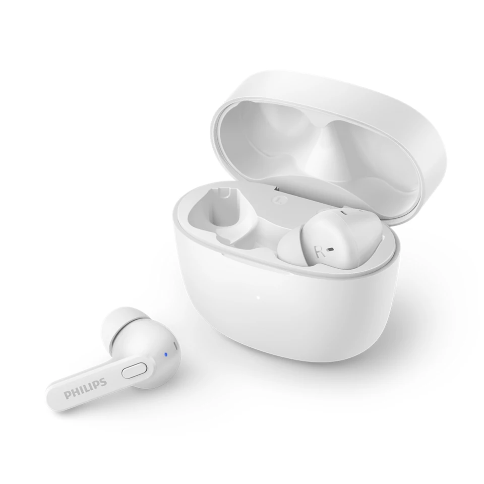 PHILIPS in-ear true bezvadu austiņas ar portatīvo uzlādes ietvaru, baltas TAT2206WT/00