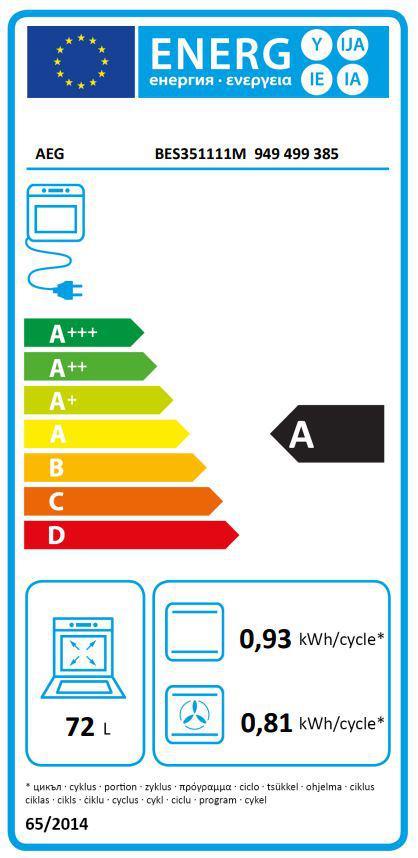 Iebūvējamā cepeškrāsns AEG BES351111M - DomoTehnika