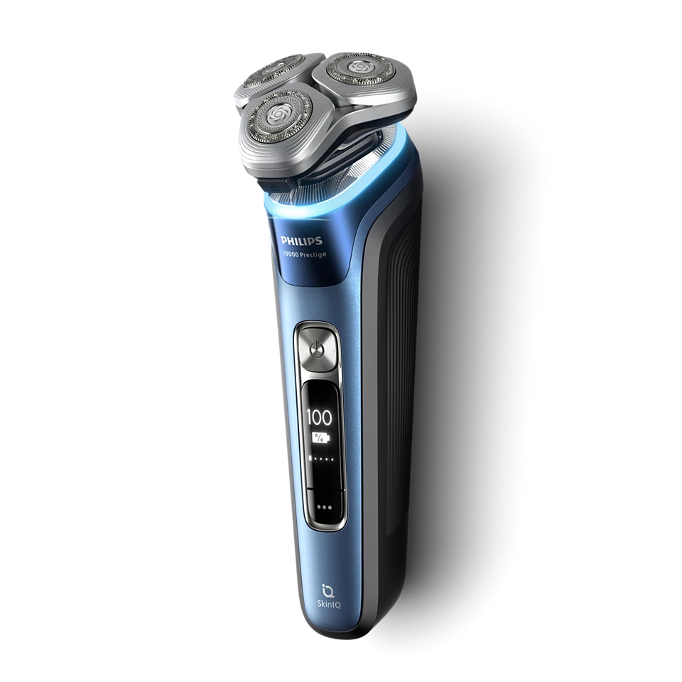 PHILIPS i9000 Prestige Ultra Elektroskuveklis mitrai/sausai skūšanai (lādējams), Mystic Aqua XP9201/33