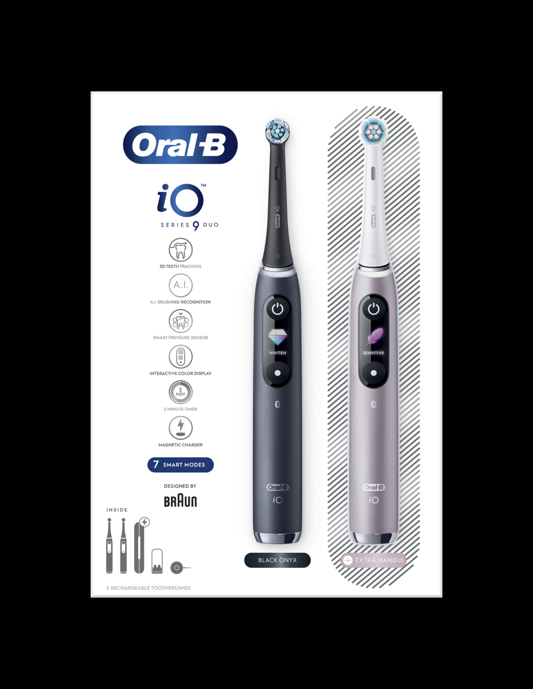 BRAUN Series iO9 Duo el.zobu birste, Black Onyx/Rose iOM9D.2J2.2AD