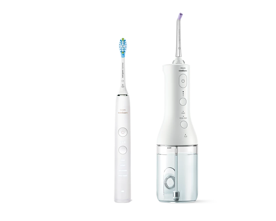 Philips Sonicare Cordless Power Flosser DiamondClean 9000 mutes dobuma irrigators, balts HX3886/41