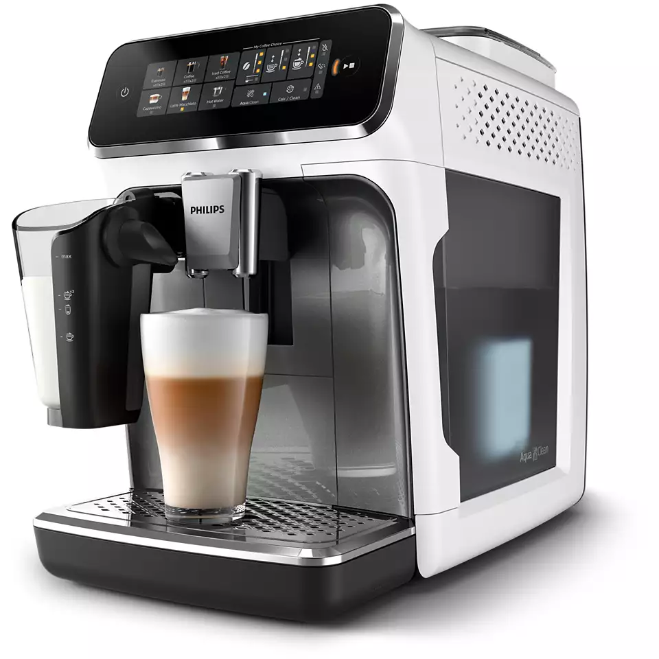 PHILIPS 3300 sērijas Super-automatic Espresso kafijas automāts, balts EP3343/70