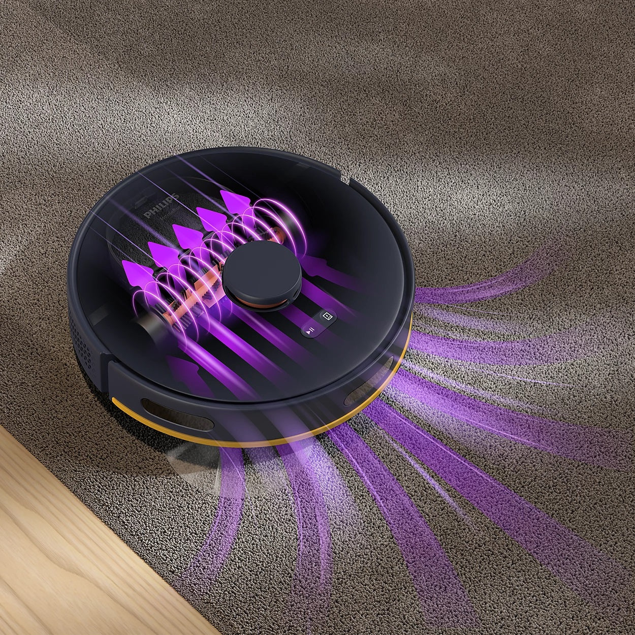 PHILIPS HomeRun 2000. sērijas Putekļsūcējs robots ar mazgāšanas funkciju, melns XU2100/10